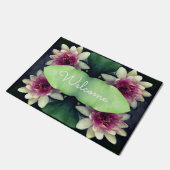 Rosa Lotus-Blume, Begrüßungstürmatte Fußmatte (Schrägansicht)