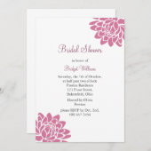 Rosa Lotus Blume Brautparty (weiß) Einladung (Vorne/Hinten)