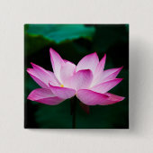 Rosa Lotus-Blume Button (Vorderseite)