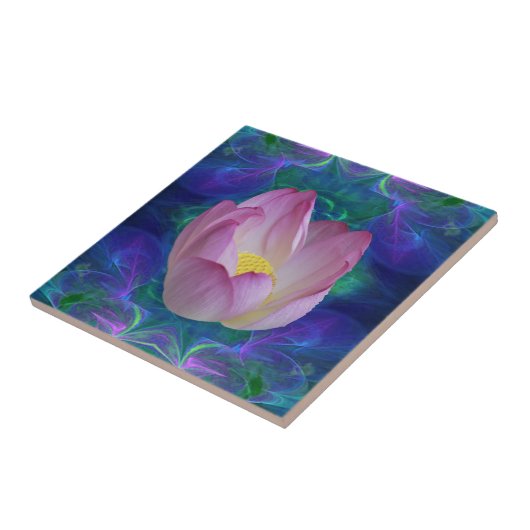 Rosa Lotus-Blume Fliese (Seite)