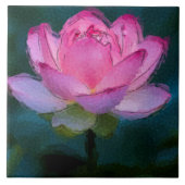 Rosa Lotus-Blume Fliese (Vorderseite)