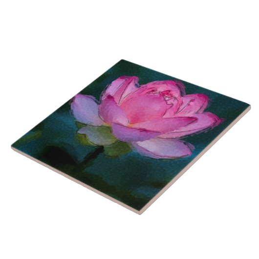 Rosa Lotus-Blume Fliese (Seite)