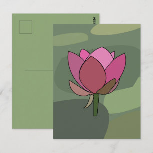 Rosa Lotus Blume Floral Postkarte