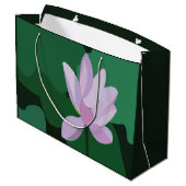 Rosa Lotus-Blume Große Geschenktüte (Rückseite Schrägansicht)