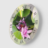 Rosa Lotus-Blume Große Wanduhr (Winkel)
