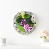 Rosa Lotus-Blume Große Wanduhr (Zuhause)