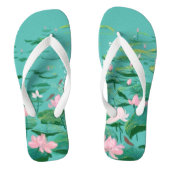 Rosa Lotus Blume Grüne Blätter Blumengarten Gedreh Badesandalen (Fußbett)