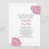 Rosa Lotus Blume Hochzeit Einladung 2 (weiß) (Vorne/Hinten)