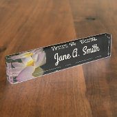 Rosa Lotus Blume III Sommer-Blütenzeit Namensplakette (Seite)