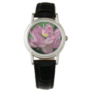 Rosa Lotus Blume IV Armbanduhr
