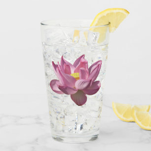 Rosa Lotus Blume IV Glas