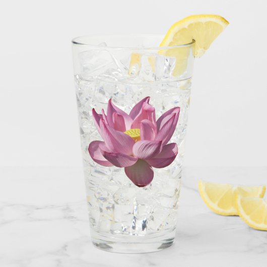 Rosa Lotus Blume IV Glas (Rückseite Ice)