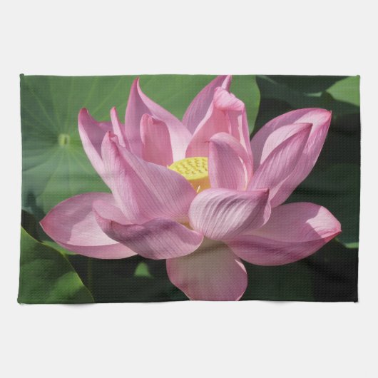 Rosa Lotus Blume IV Handtuch (Horizontal)