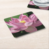 Rosa Lotus Blume IV Rechteckiger Pappuntersetzer (angewinkelt)