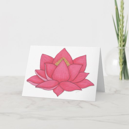Rosa Lotus-Blume Karte (Vorderseite)