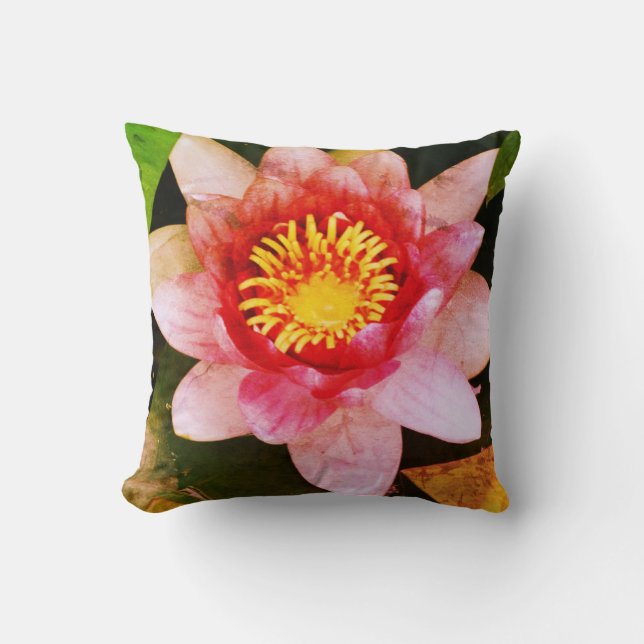 Rosa Lotus-Blume Kissen (Vorderseite)