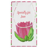 Rosa Lotus-Blume Kleine Geschenktüte (Rückseite)