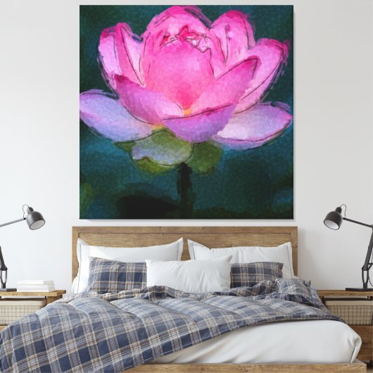 Rosa Lotus-Blume Leinwanddruck (Insitu (Schlafzimmer))