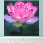 Rosa Lotus-Blume Leinwanddruck (Insitu (Holzboden))
