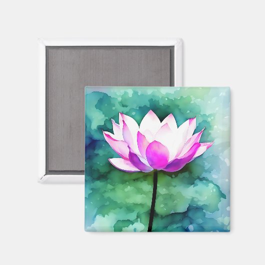 Rosa Lotus Blume Magnet (Vorderseite/Rückseite)