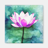 Rosa Lotus Blume Magnet (Vorne)