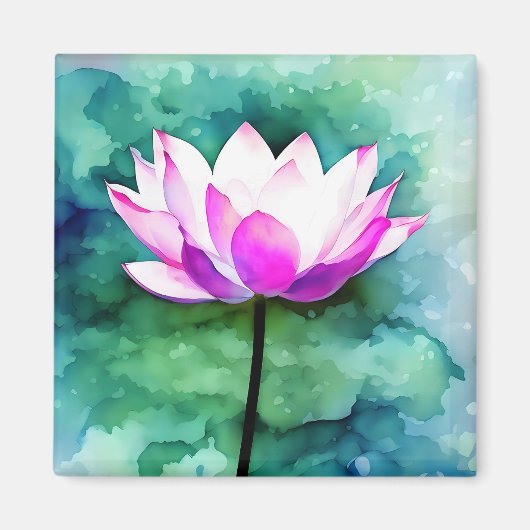 Rosa Lotus Blume Magnet (Vorne)