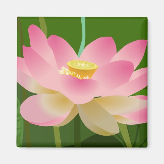 Rosa Lotus-Blume Magnet (Vorne)