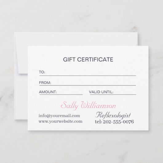 Rosa Lotus Blume Mondgeschäft Geschenkgutschein (Rückseite)