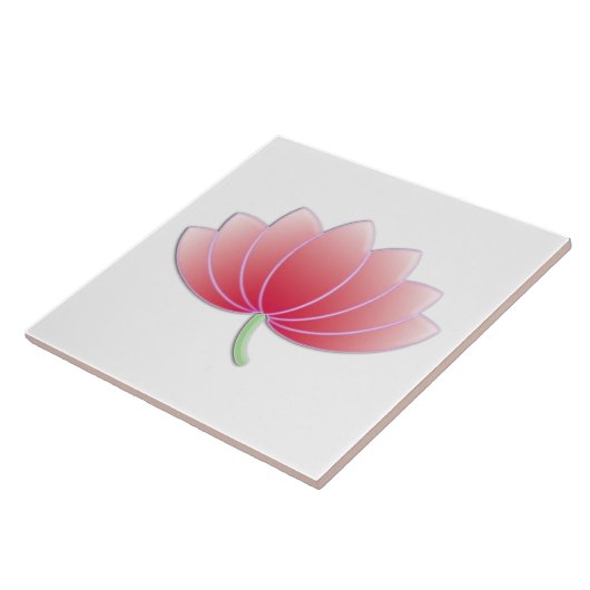 Rosa Lotus Blume Niedlich Giro Retro Fliese (Seite)