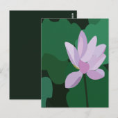 Rosa Lotus-Blume Postkarte (Vorne/Hinten)