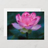 Rosa Lotus-Blume Postkarte (Vorne/Hinten)