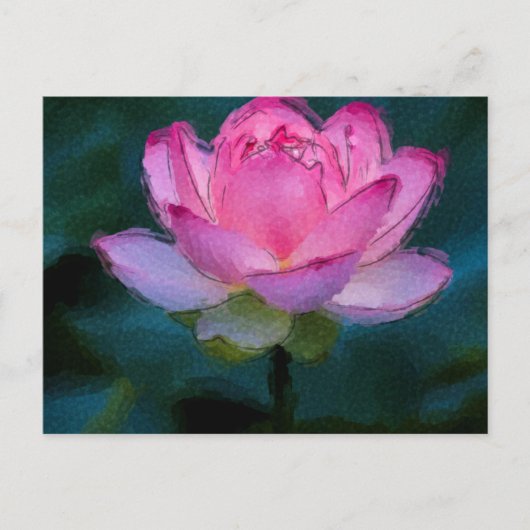 Rosa Lotus-Blume Postkarte (Vorderseite)