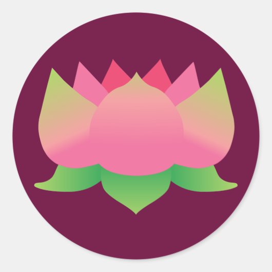 Rosa Lotus-Blume Runder Aufkleber (Vorderseite)