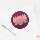 Rosa Lotus-Blume Runder Aufkleber (Umschlag)
