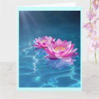 Rosa Lotus-Blume schweben auf Kristallblau
