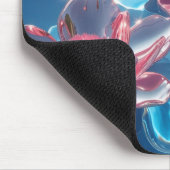 Rosa Lotus-Blume schweben auf Kristallblau Mousepad (Ecke)