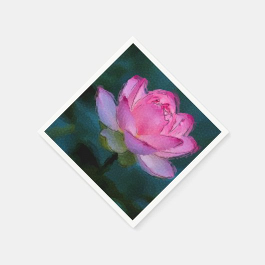Rosa Lotus-Blume Serviette (Ecke)