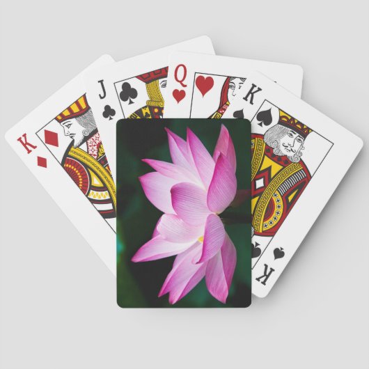 Rosa Lotus-Blume Spielkarten (Rückseite)