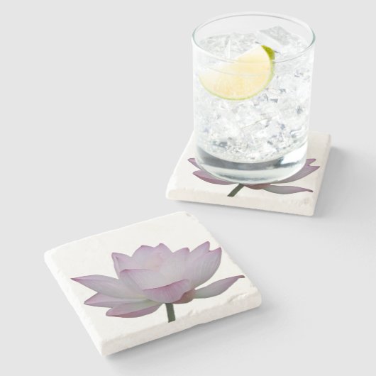 Rosa-Lotus-Blume Steinuntersetzer (Seitenansicht)