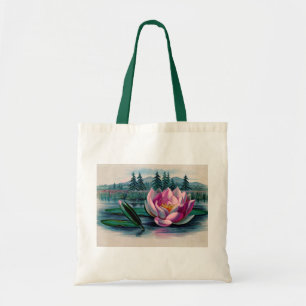 Rosa Lotus Blume Vintag Botanisch Tragetasche