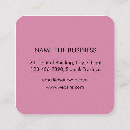 Rosa Lotus Blume Wasserfarben Paint Shop Quadratische Visitenkarte (Rückseite)