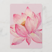 Rosa Lotus Blume Wedding Menu Menükarte (Rückseite)