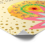 Rosa Lotus Blume Yoga Heilung Poster (Ecke)