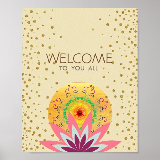 Rosa Lotus Blume Yoga Heilung Poster (Vorne)