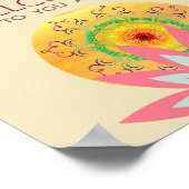 Rosa Lotus Blume Yoga Heilung Poster (Ecke)