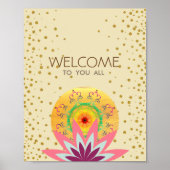 Rosa Lotus Blume Yoga Heilung Poster (Vorne)