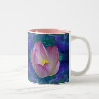 Rosa Lotus Blume Zweifarbige Tasse