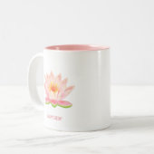 Rosa Lotus-Blume Zweifarbige Tasse (Vorderseite Links)
