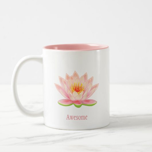 Rosa Lotus-Blume Zweifarbige Tasse (Links)