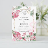 Rosa Lotus-Blumen-Save-the-Date-Karte Save The Date (Stehend Vorderseite)